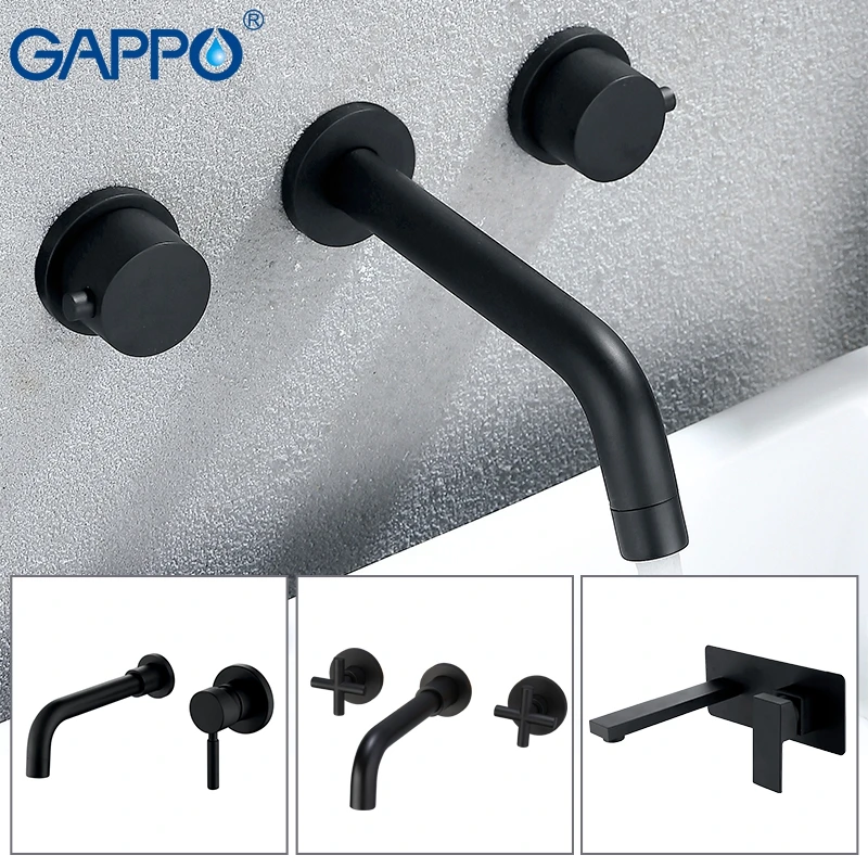 GAPPO basin faucet wall mounted black griferia bathroom chrome basin faucet waterfall tap sink mixer mixers brass taps GAPPO basin faucet wall mounted black griferia bathroom chrome basin faucet waterfall tap sink mixer mixers brass taps