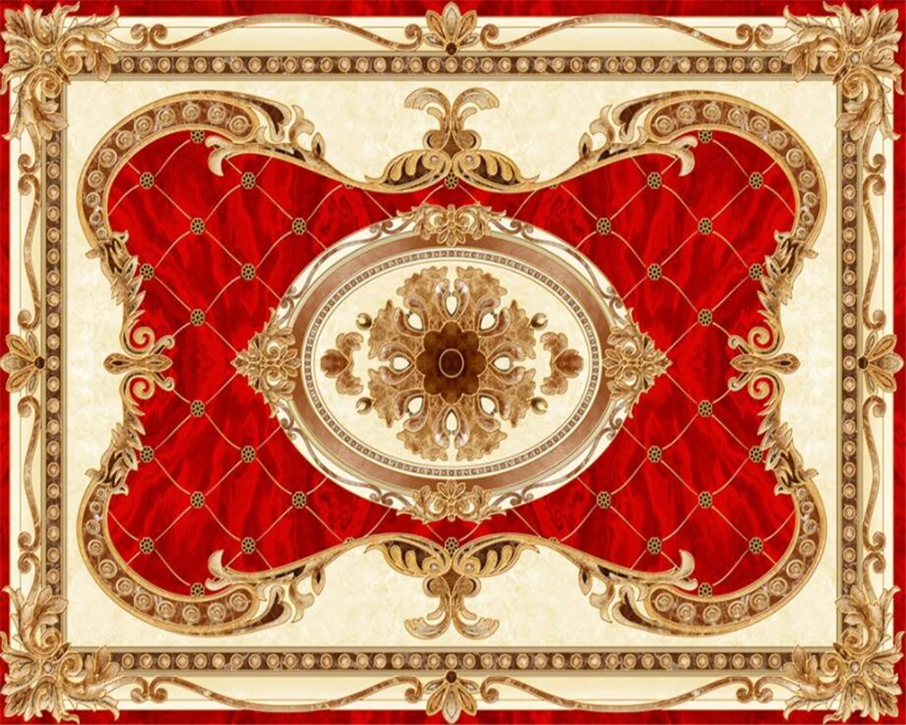 Beibehang Custom Wallpaper Home Decorative Mural European Style Ceiling European Carpet Parquet Floor Sticker mural 3d wallpaper