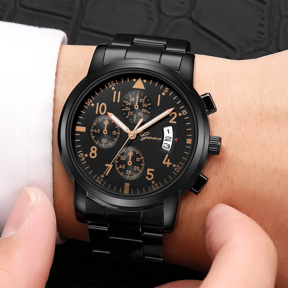 Мужские часы Часы Для мужчин модные спортивные аналоговые кварцевые часы с датой Для мужчин Watche Роскошные деловые водонепроницаемые часы