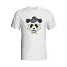 LittleNN 2017 Funny Animal T Shirt White Cozy Cool Creative Brand Clothing Top Tees Doctor Panda Printed Interesting T Shirts