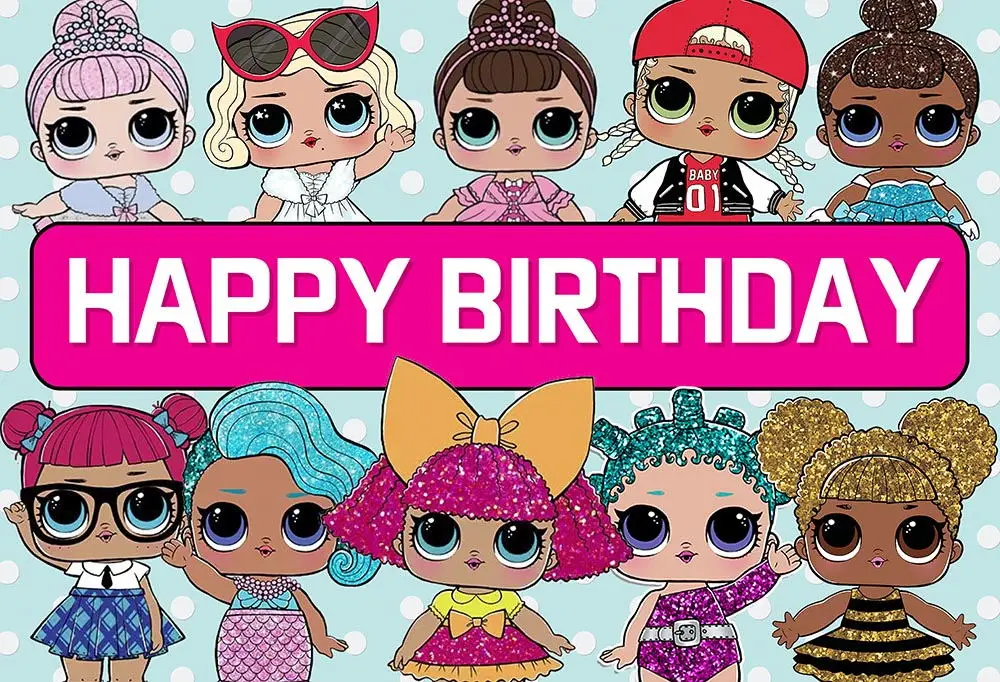 

Girls 1ST Birthday Party Photography Backdrops Newborn Pink Dolls Photo Backgrounds for Photo Studio Customized Photo Backdrop