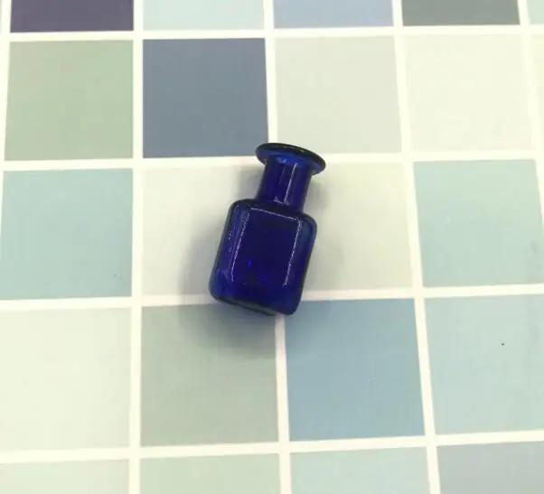 20 шт./лот, цветная маленькая Квадратная бутылка с пробковой пробкой, стеклянный флакон, бутылка для желаний, миниатюрная бутылка, новые контейнеры банки, сделай сам - Цвет: blue