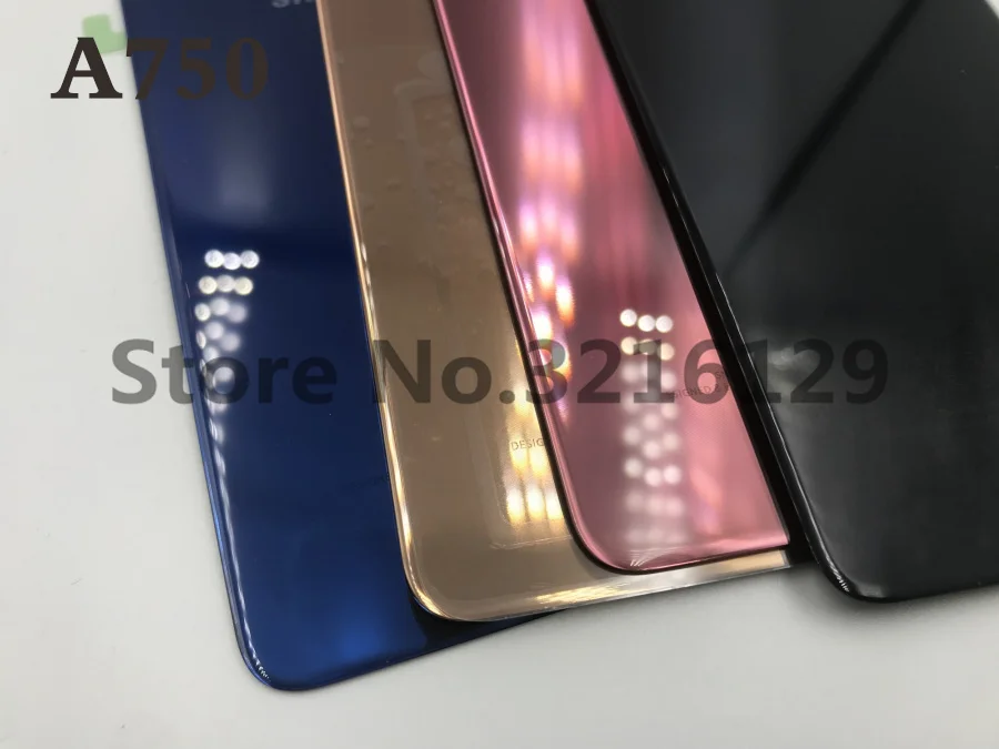 Новинка,, для samsung Galaxy A7 SM-A750, A750F, Задняя стеклянная крышка, задняя крышка, крышка батареи, дверь+ передняя стеклянная линза+ клей+ Инструменты