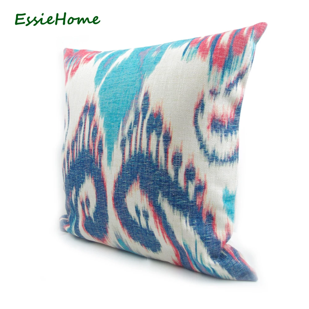 Essie Home, прямая с фабрики; High-End цифровая печать темно-синий Ikat Пейсли расцветка наволочки для подушек для дивана Винтаж