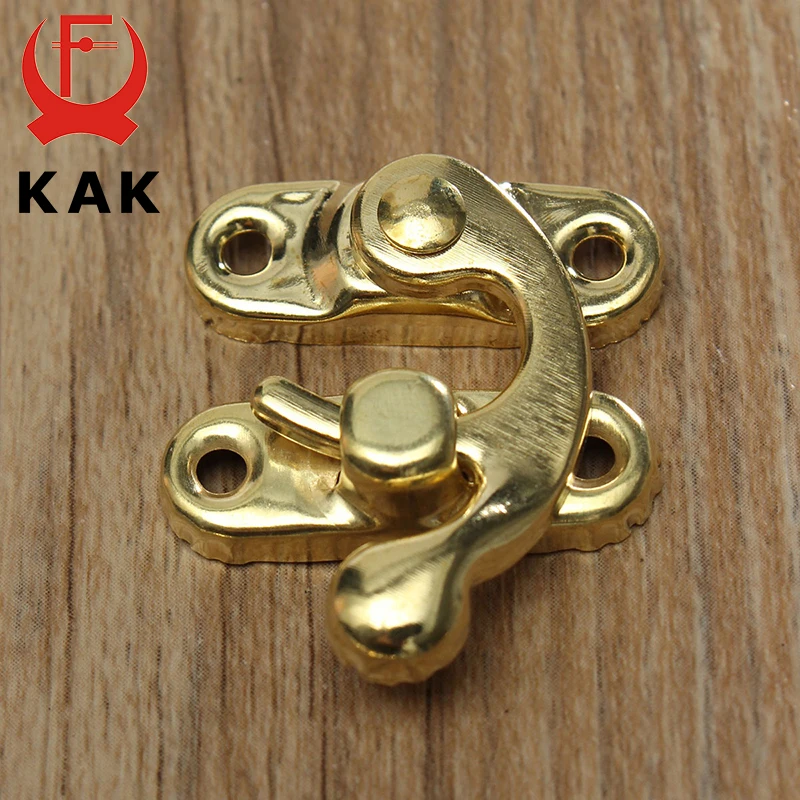 KAK-Mini serrure en métal antique, moraillons décoratifs, crochet pour cadeau, boîte à bijoux en bois, cadenas avec vis, quincaillerie de boîte ZAKKA, décoration d'intérieur