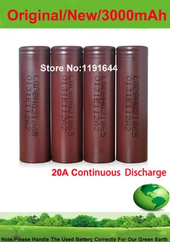 

Free Shipping!!!10PCS/LOT Authentic 3.6V 18650 INR18650 HG2 3000mAh High Drian 20A Battery for LG