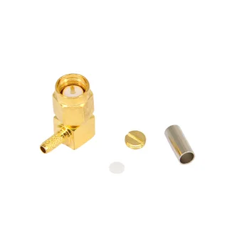 

4 Pieces SMA Male Plug 90 Degree Crimp RG174 RG316 LMR100 Cable Right Angle RF Coaxial Connector