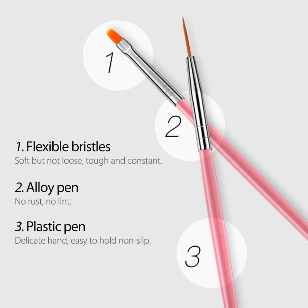 15 Набор Профессиональный Маникюр УФ гель кисточка для ногтей художественная живопись Рисование кисть светолечение для маникюра Ручка инструмент 3 цвета дополнительно