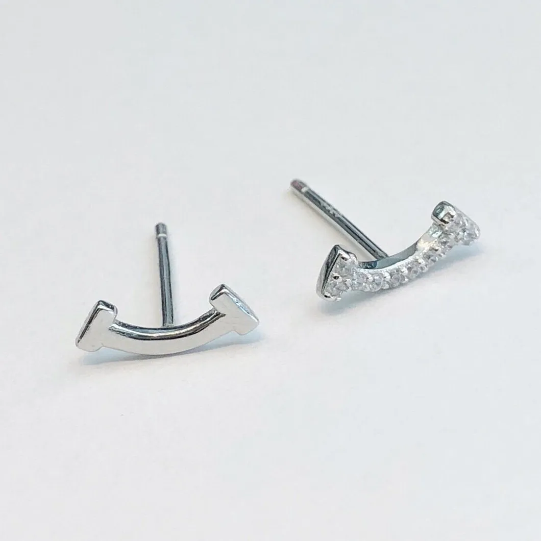 Smile mini cz серьги 100% Стерлинговое Серебро 925 пробы ювелирное изделие модный