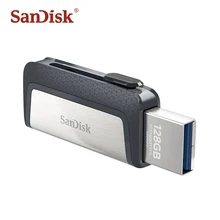 OTG USB 3,1 sandisk Флешка 32 Гб U диск двойной USB флеш-накопитель 64 Гб карта памяти type-C 128 Гб Высокая скорость Usb Stick