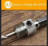 כלים לעיבוד עץ 4pcs / הרבה כלים ביד מרכוז עצמי HSS מקדחה Bits ציר Matkap Drill Bit דלת ארון 5/64 7/64 9/64 11/64 כלים לעיבוד עץ (5)