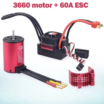 

Waterproof 3660 2600KV Brushless Motor + 60A ESC 2-3S Set for 1/10 RC Car Truck 6.13
