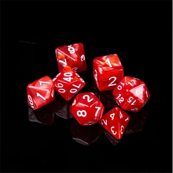 

7pc/lot Dice Set D4 D6 D8 D10 D10% D12 D20 Colorful Polyhedral dice for Board Game Games Dice Set
