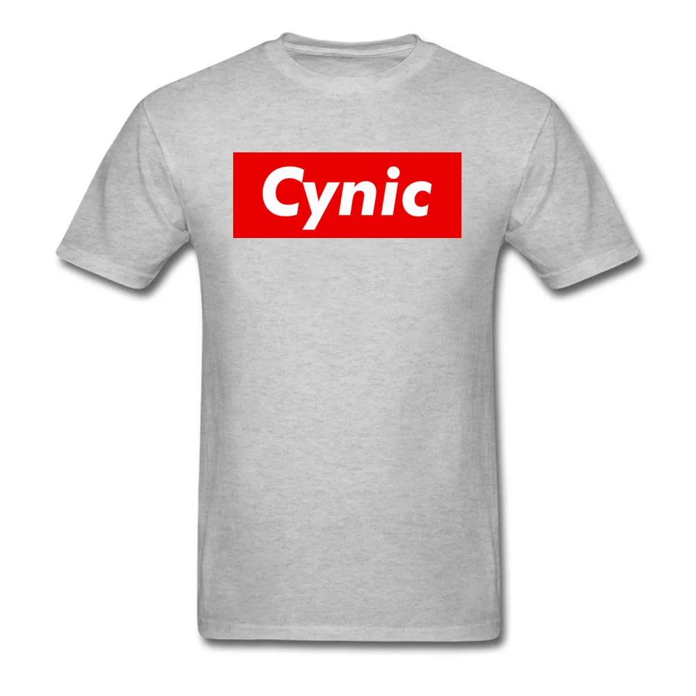 Cynic Box Design Pure Cotton Tops & Tees for Adult Printing T-Shirt Summer 2018 O-Neck Clothing Shirt Short Sleeve Cynic Box Design grey