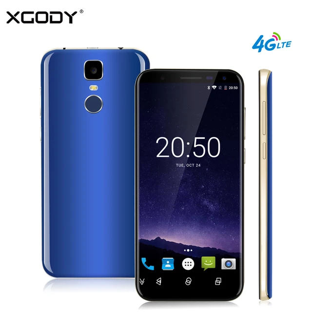 XGODY D24 Pro 5.5 Inch Smartphone 18:9 Full Screen Touch Celular 2GB+16GB Quad Core Android 7.0 13MP 4G Fingerprint Mobile Phone