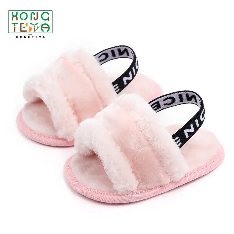 baby girl fluffy sandals