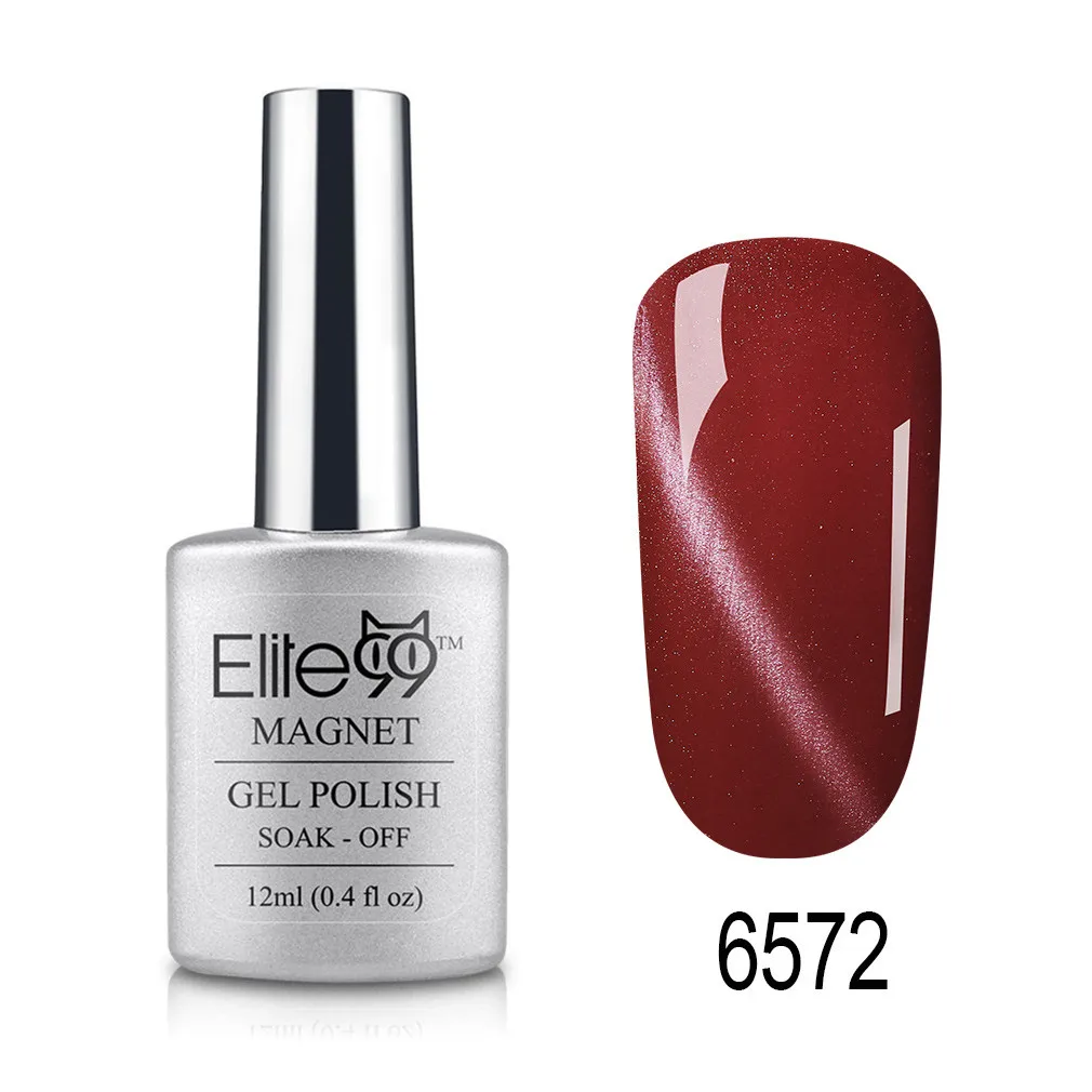 Elite99 12ml Cat Eye Gel Nail Polish Soak Off Magnetic UV Gel Varnish Nail Art Manicure Gel Semi Permanent 3D Effect Gel Lacquer - Цвет: 6572