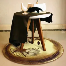 Китайский пасторальный стиль живописный принт круглый моющийся коврик нескользящий коврик для гостиной/Кабинета/компьютерного кресла/чайный коврик для стола