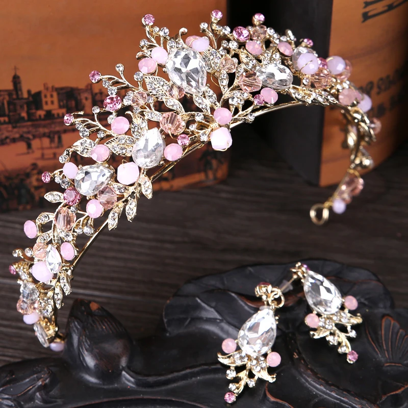 Свадебные короны ручной работы из розового золота и жемчуга, свадебная диадема с кристаллами, Королевская корона, свадебные аксессуары для волос