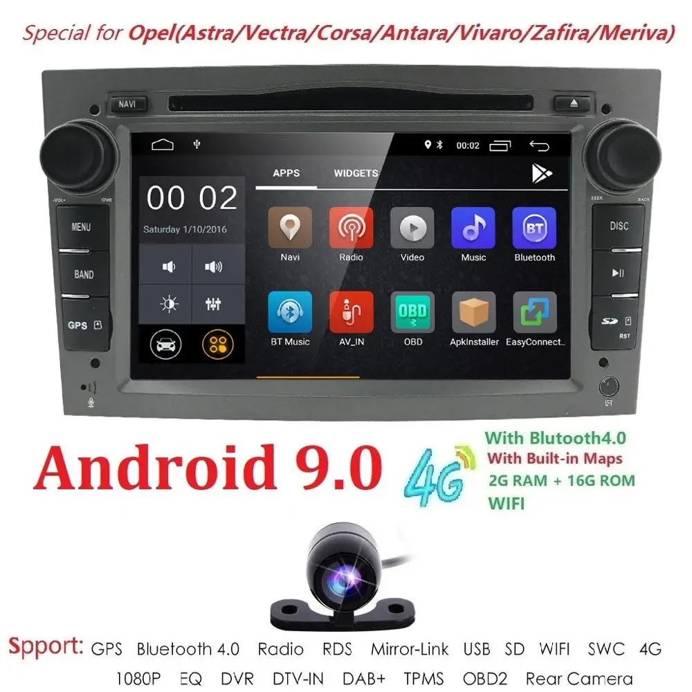 

DSP 4 CORE 4G Android 9.0 2 DIN CAR GPS for opel Vauxhall Astra H G J Vectra Antara Zafira Corsa Vivaro Meriva Veda DVD PLAYER