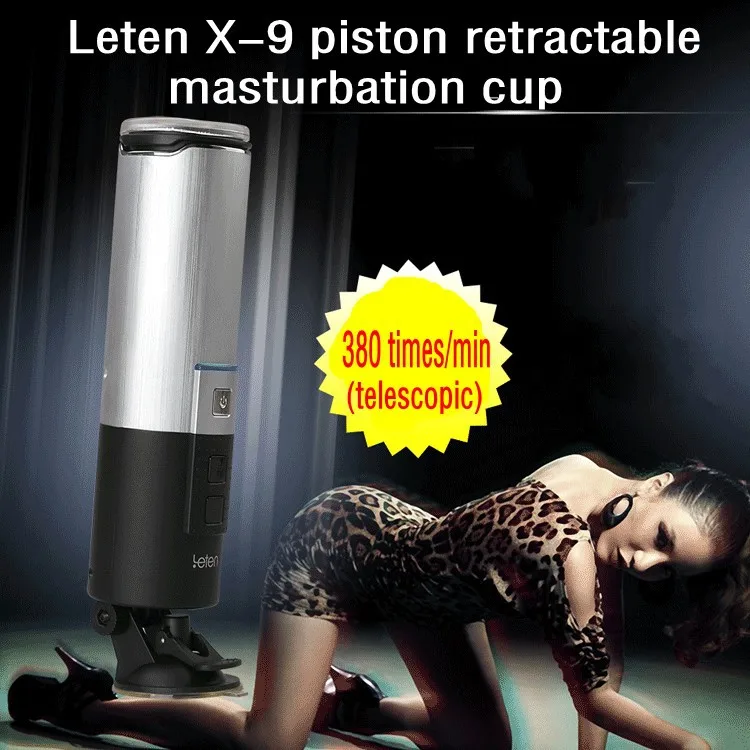  Leten X-9 pistón retráctil taza del masturbation para los hombres 10 Tipo vibrador modos manos libr