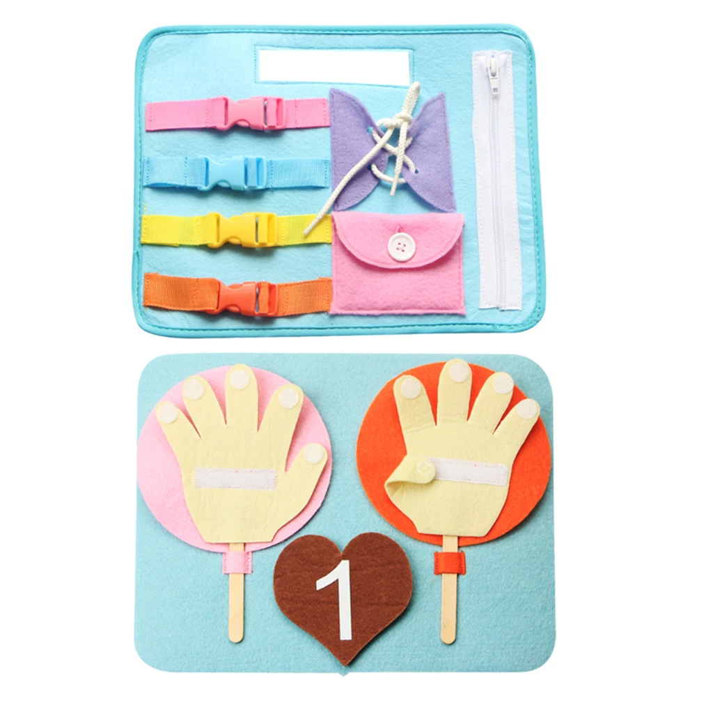 

Set of Zip Button Snap Buckle Tie Lace Plates Boards Kids Practical Toy Gift