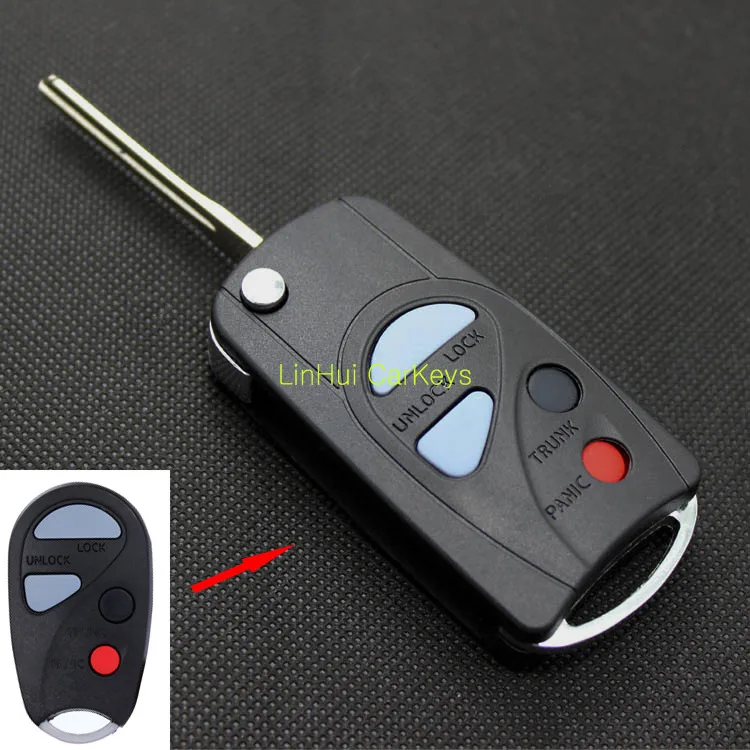 

PINECONE for NISSAN Sunny Cefiro 4 Buttons Uncut Brass Blade Modified Remote Blank Keys ABS Shell 1 PC