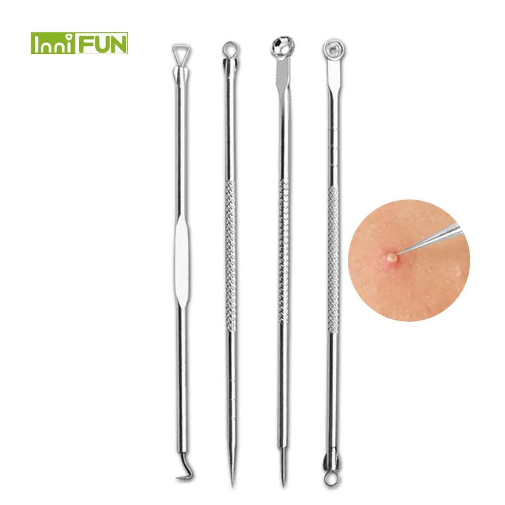 

4PCS Acne Removal Needle Pimple Needle Blackhead Remover Acne Treatment Acne Needle Black Mask Acne Extractor Remover Serum