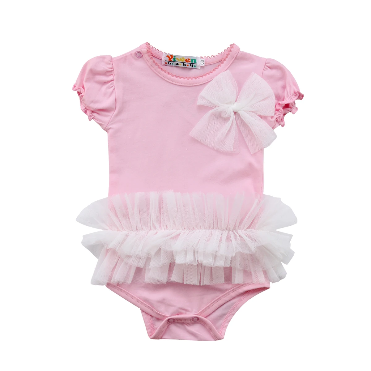 Toddler Kids Baby Girl Pink Lace Tulle Romper Jumpsuit Outfits Sunsuit
