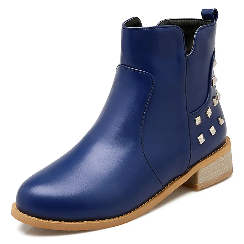 

big Size 34-43 Thick Square Heels Ankle Boots For Women Spring Autumn Sexy Zipper Color Mix Motorcycle Boots Fashion zzt233