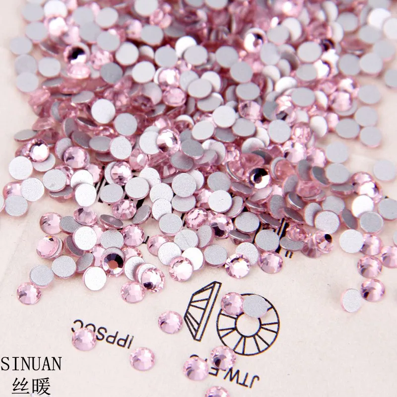 Glue Rhinestones Round Rhinestones Pink Crystal Decoration 3Mm Glitter