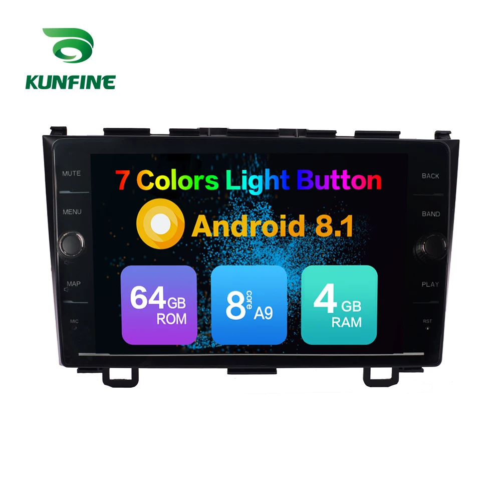 Top Octa Core 4GB RAM 64GB ROM Android 8.1 Car DVD GPS Player Deckless Car Stereo For Honda CRV 2007-2011 Radio Headunit Device 1
