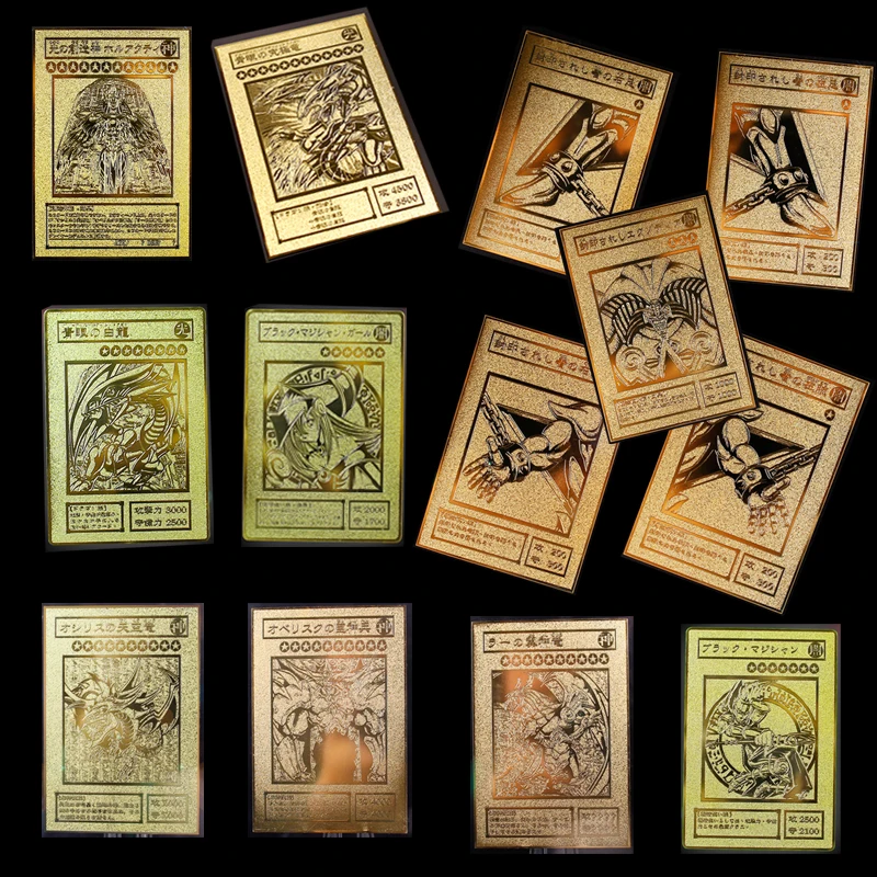 Золотая металлическая открытка YU GI OH местные японские золотые глаза белый дракон