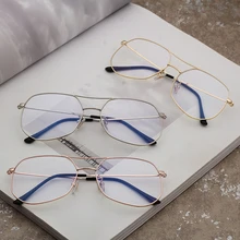 Негабаритная металлическая оптическая оправа компьютер Google Мужские аксессуары анти-Буле Очки стильные оправы 9039OLO