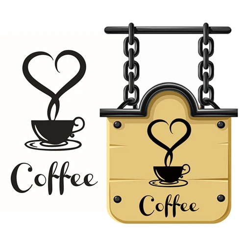 1 set 2017 Removable DIY Kitchen Decor Coffee Cup Decals Vinyl Mug Wall Sticker Glass Door Wholesale Free Shipping | Дом и сад