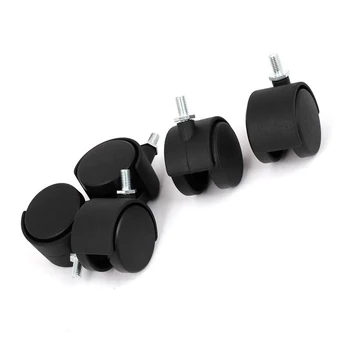 

Useful 10mm Threaded Stem 2 Inch Dia Wheel Chair Swivel Caster 5 Pcs Black