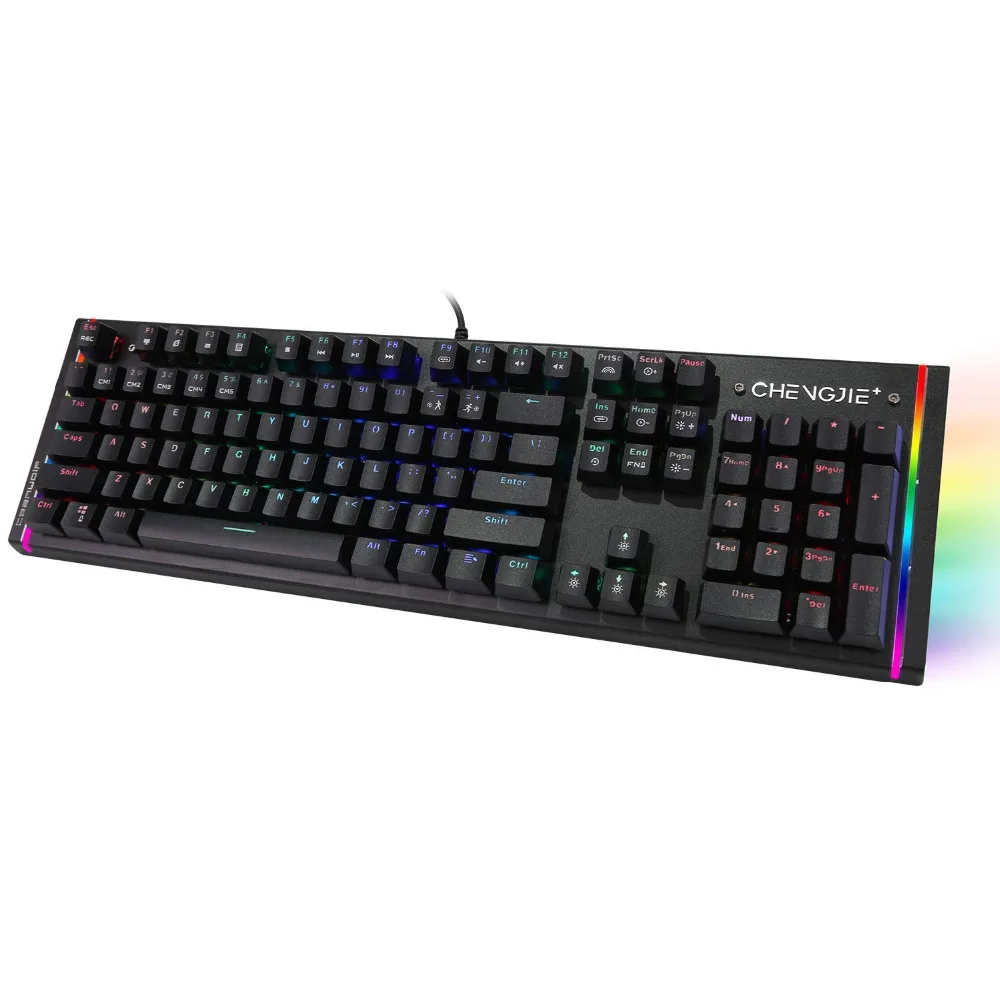 

Mechanical Keyboard Wired Ergonomic RGB Mix Color Backlit Gamer USB 104 Keys Keyboard Multimdedia