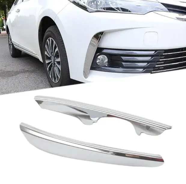 Для Toyota Corolla автомобильный ABS хромированный передний противотуманный светильник, противотуманный светильник, рамка, декорация для автомобилей, накладка - Цвет: Белый
