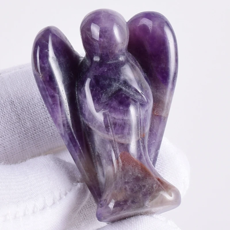 

Amethyst Angel Figurines Miniatures Natural Stone Quartz Craft Mini Peace Statue Chakra Healing Home Decoration Accessories