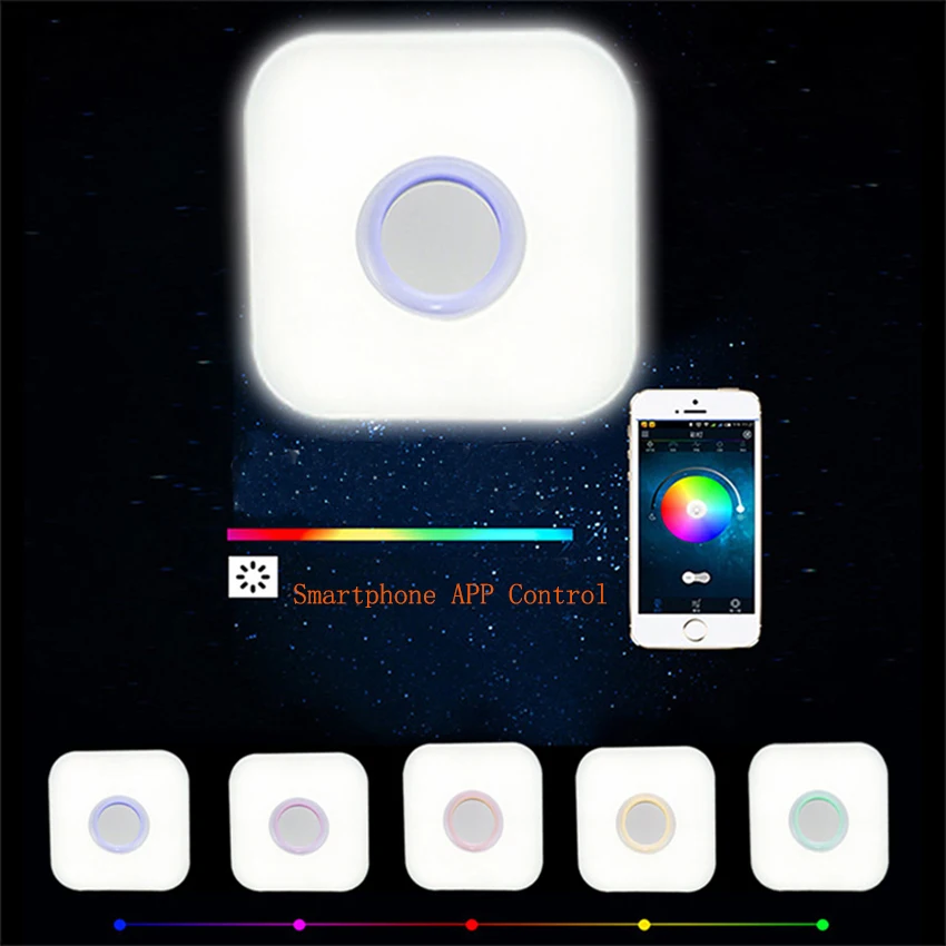 Современный 24 Вт музыкальный потолочный светильник с динамиком, мобильный телефон приложение Bluetooth дистанционное управление Светодиодный светильник для гостиной Beroom