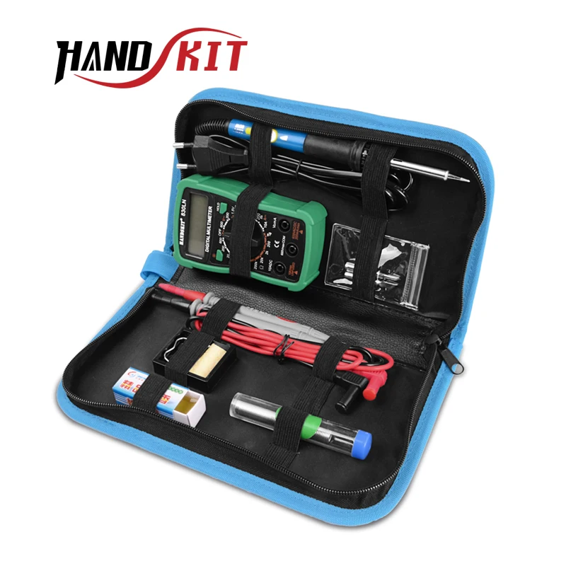 

Handskit Soldering Iron kit 60W 220V/110V Soldering Iron Tips Digital Multimeter +Soldering Stand +Digital Soldering Iron
