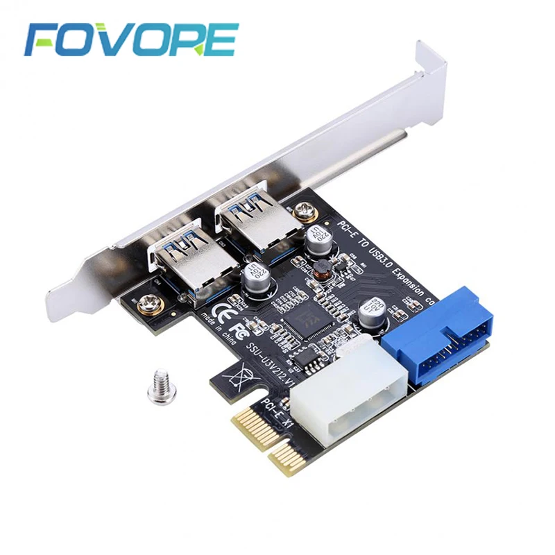 USB 3,0 PCI-E адаптер карты расширения внешний 2 порта USB3.0 концентратор внутренний 19pin Заголовок карта PCI-E 4pin IDE разъем питания