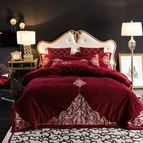 Tecido de lã Capa de Cama Novo Conjuntos Cama Real Conjunto King Size Queen Folha Fronha 4 – 6 Pçs