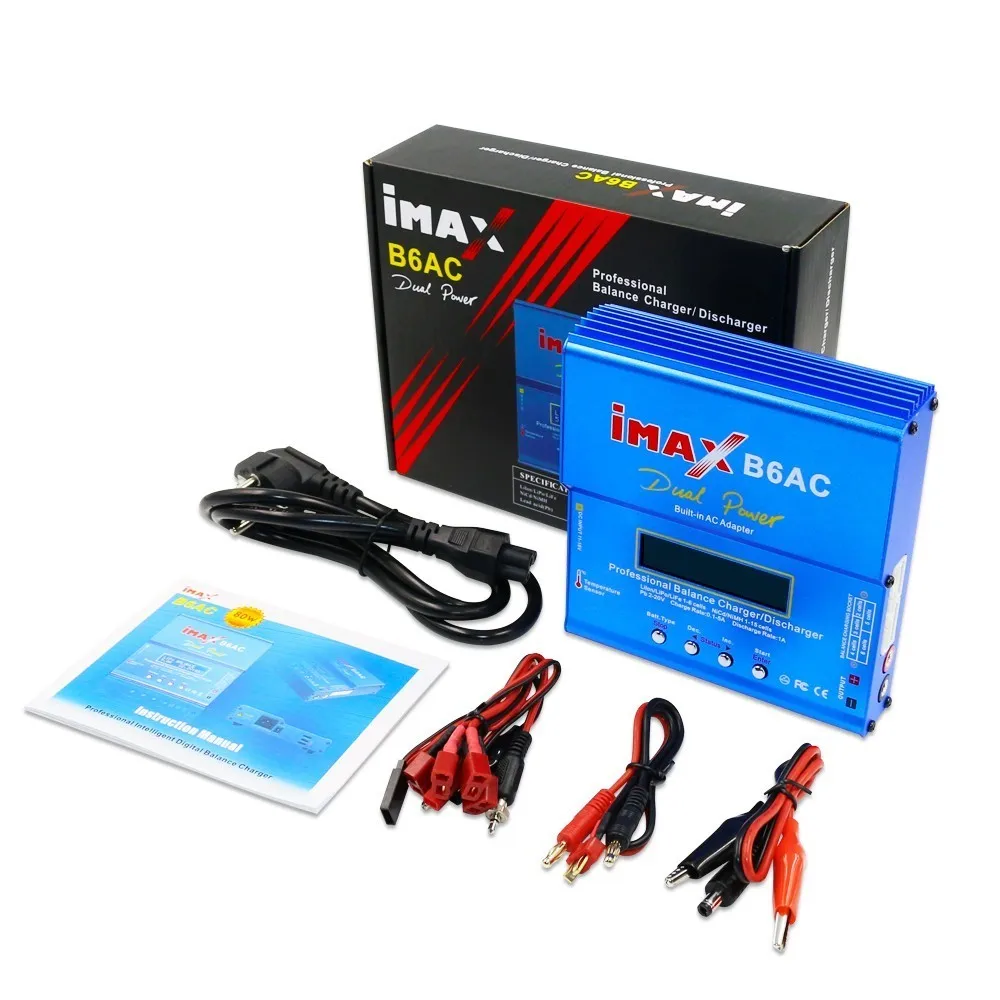 80 Вт HTRC iMAX B6 AC B6AC 80 Вт 6A двойной RC 50 Вт 5A баланс зарядное устройство Lipo Nimh Nicd Батарея с цифровым ЖК-экраном - Цвет: 80W