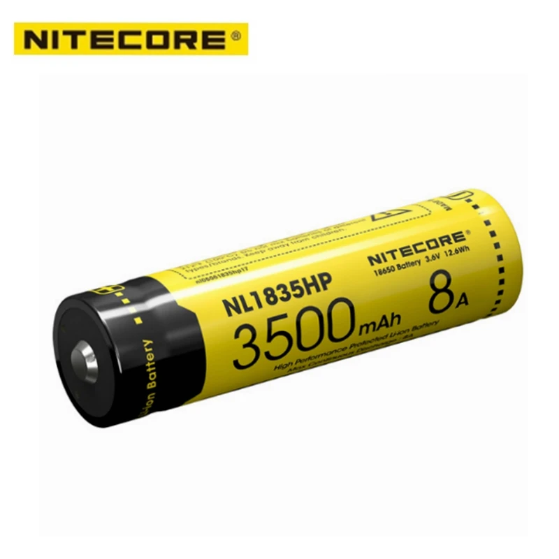 1 шт. Nitecore NL1835HP высокая производительность 18650 3500mAh 3,6 V 12.6Wh 8A Защищенный Литий-ионный аккумулятор с кнопками для высокого качества Дренажные устройства - Цвет: NL1835HP