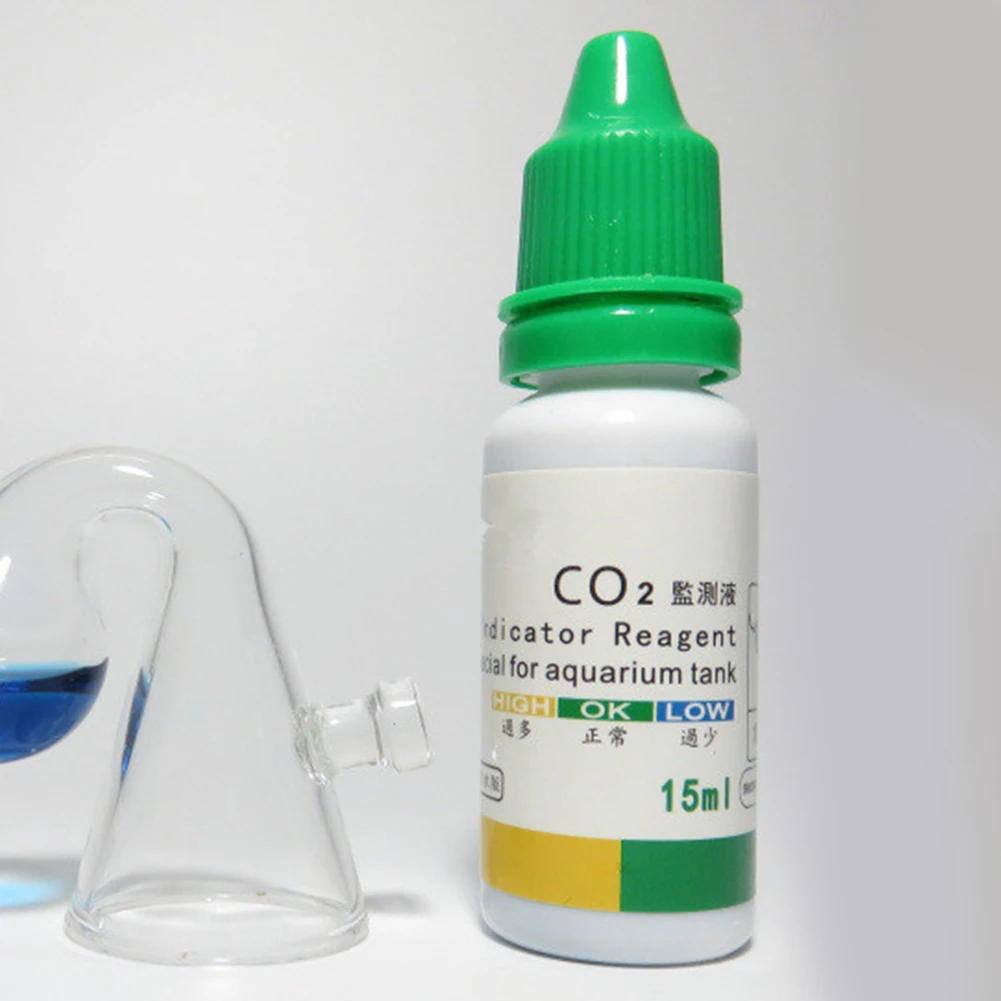 15 мл Легкий индикатор для аквариума, небольшой размер, портативный аквариум для аквариума, тест на жидкость в бутылках CO2
