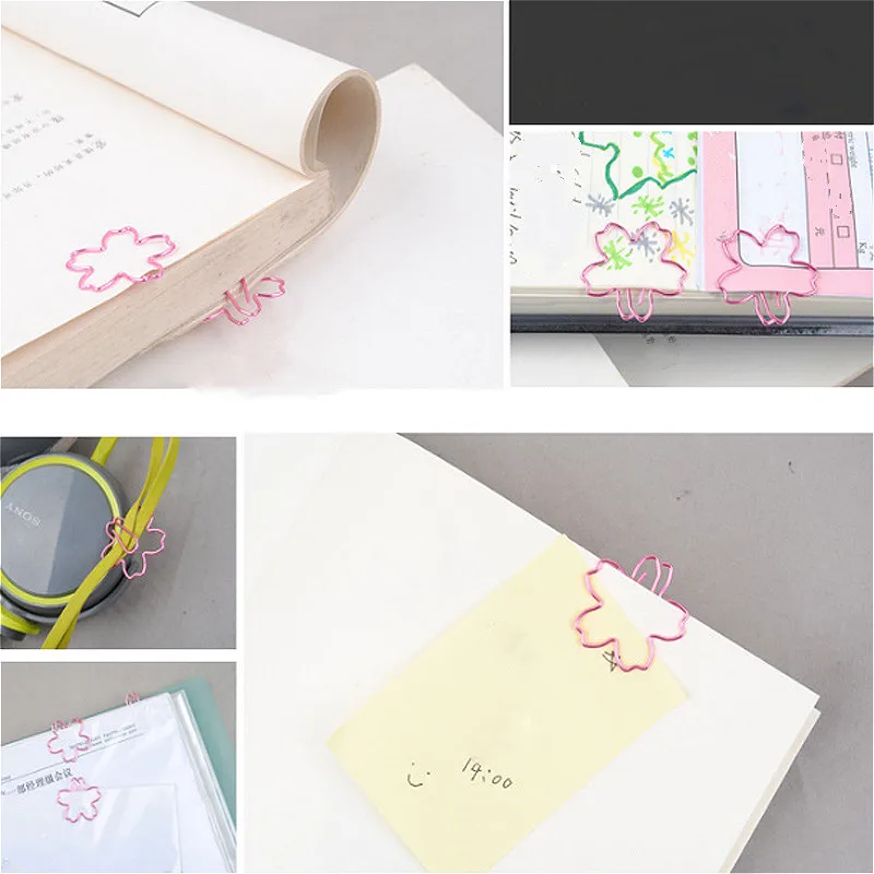 5 шт./лот Kawaii Сакура закладки Органайзер металлический зажим для бумаги Материал удобно для книги канцелярский школьный офисный клипы
