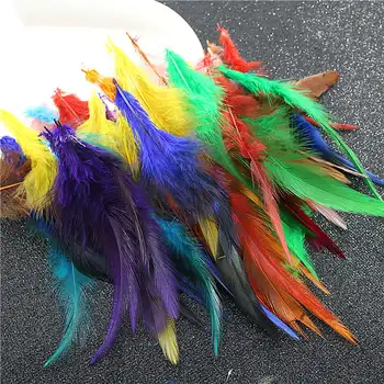 

Frete Grátis! Hot sale 50 pçs/lote Cor 4-6 ''9-15 cm PENA do GALO SELA CAPE CRAFT para sinamay chapéu/máscara do partido