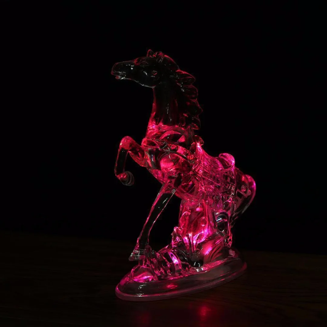 IKVVT 7 Color Changing Animal Acrylic Horse LED Night Light Lamp Xmas Bedroom Decor