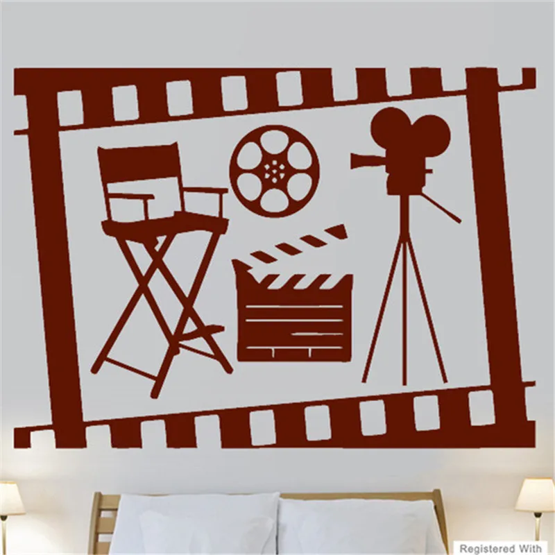 G349 Cinema Movie Film Roll Camera Cool Living Room Wall Art Stickers